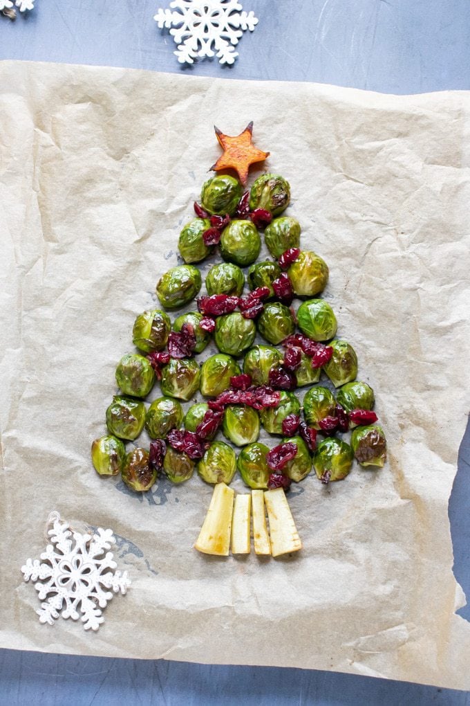 roasted brussel sprout christmas tree